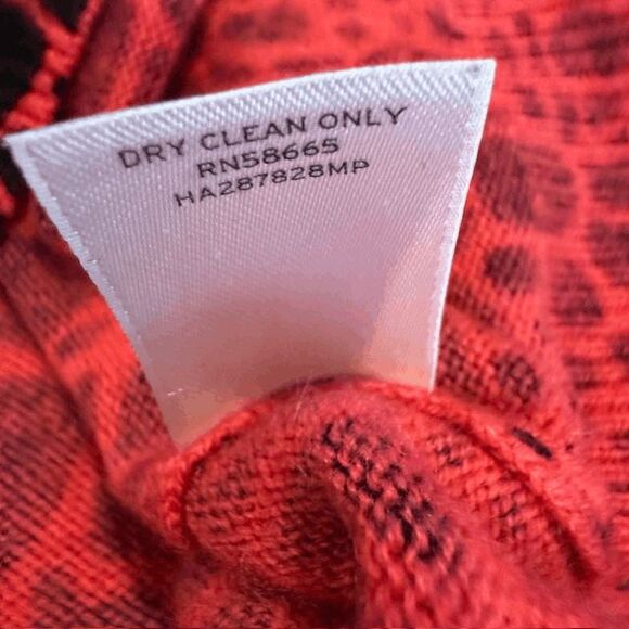 Halogen Cashmere Wool Blend Abstract Animal Print Pink Black Size Small Petite - Picture 6 of 10